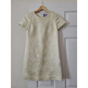 Alice Walk Gold Cream Mini Dress 0